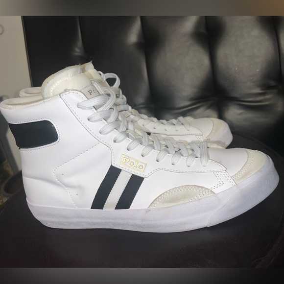 Polo Ralph Lauren Court Gervin Vulc Mid Top Leather Sneaker men’s size 10 - Picture 2 of 12